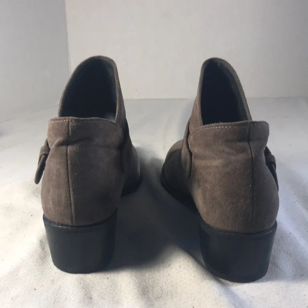 Stuart Weitzman Women's Gray Suede Desert Pull On Blocked Heel Ankle Boots 9M